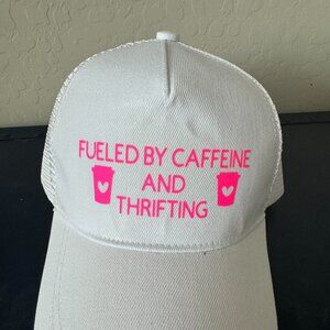 NWOT Womens white trucker hat snap back